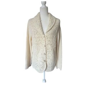 Coldwater Creek Angora & Wool-Blend Knit Cardigan Large